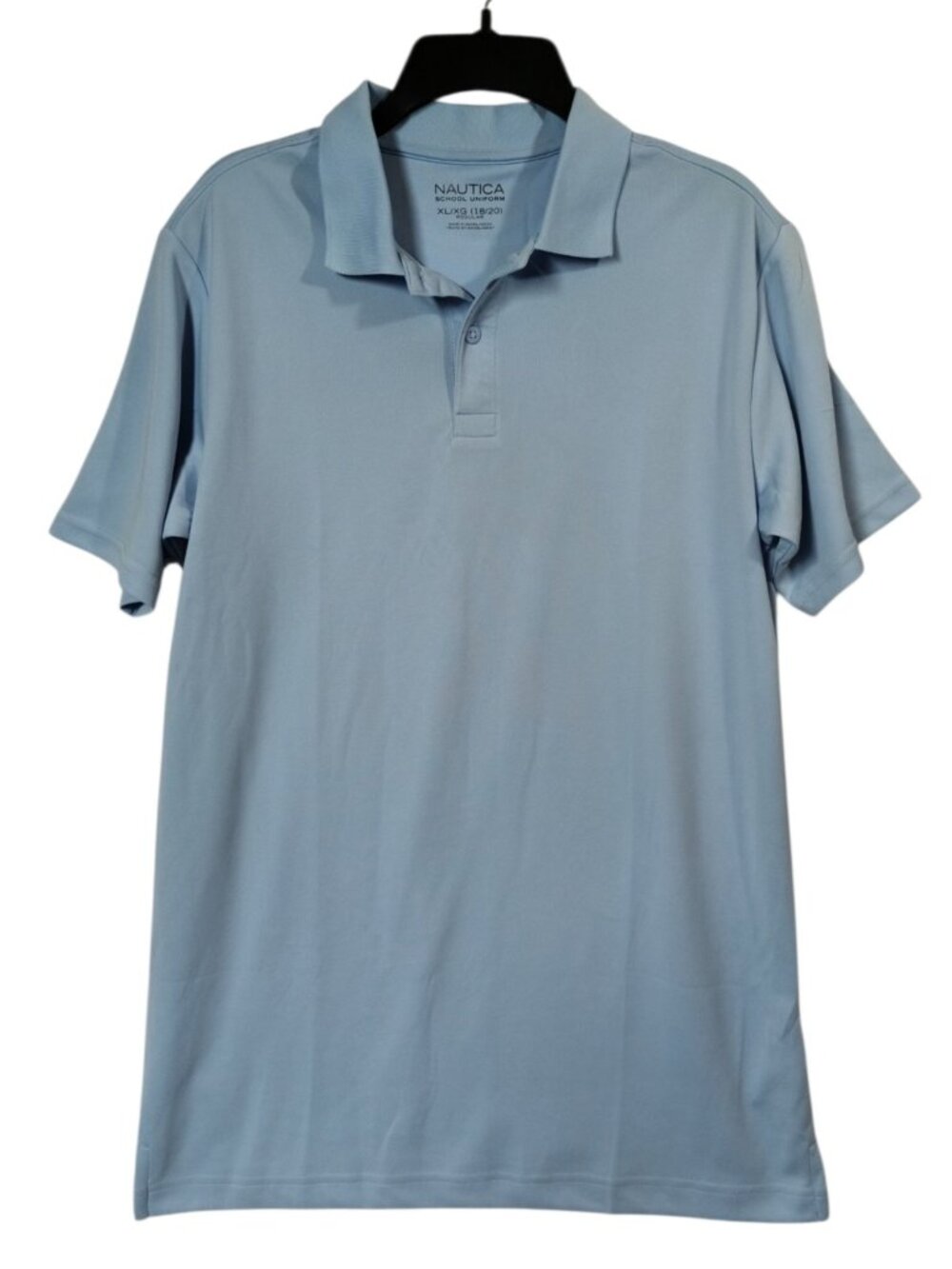 Nautica School Uniform Womens XL 18/20 Light Blue Performance Polo Shirt